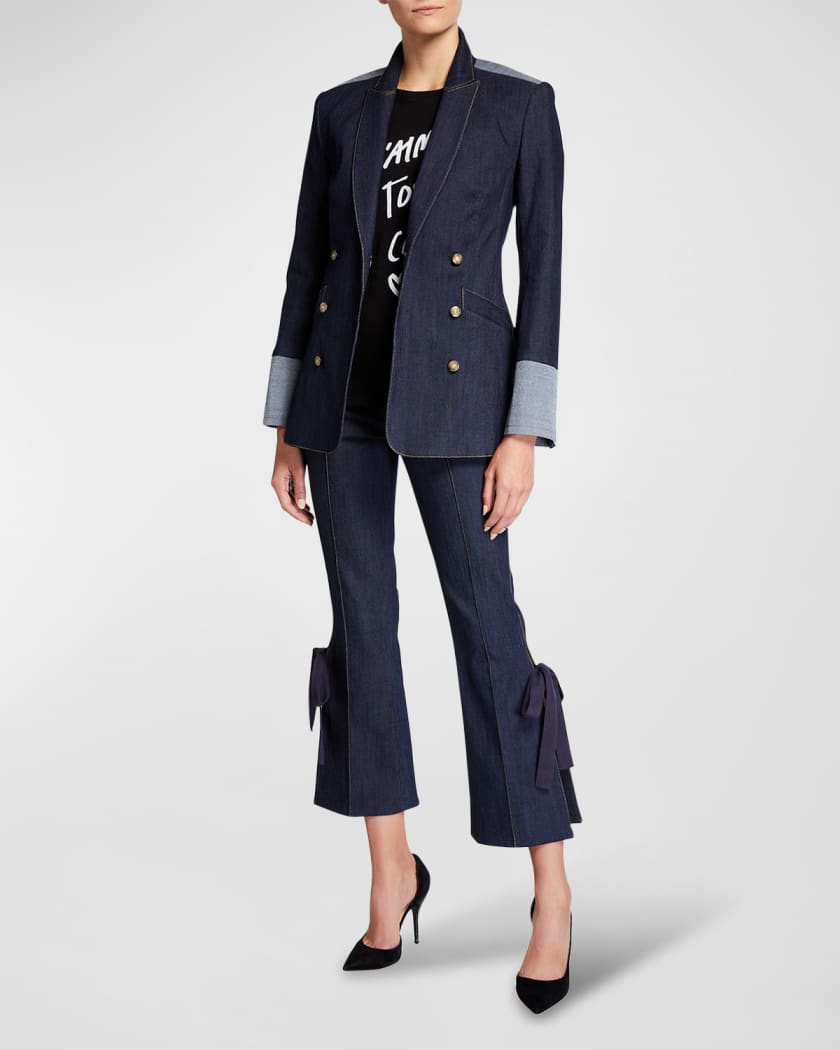 Lou Side-Split Denim Pants