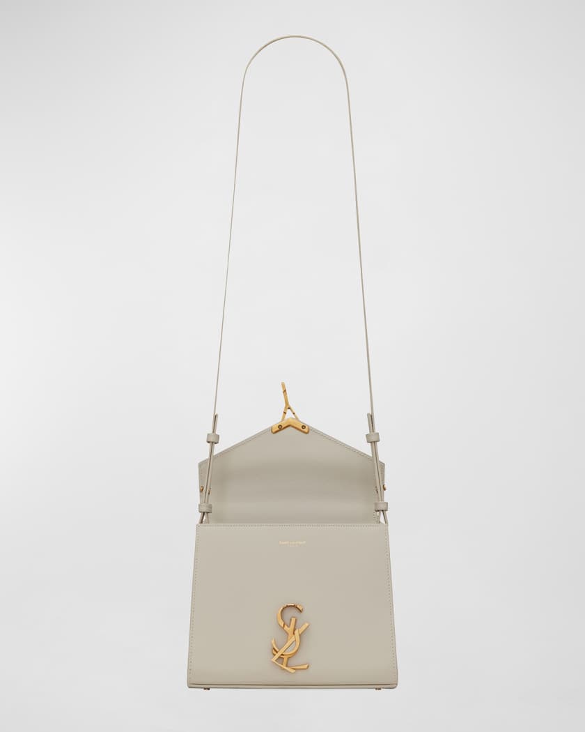Cassandra Mini YSL Top Handle Crossbody Bag in Grained Leather