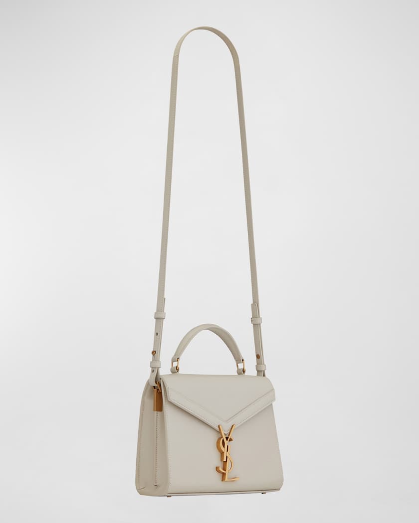 Cassandra Mini YSL Top Handle Crossbody Bag in Grained Leather