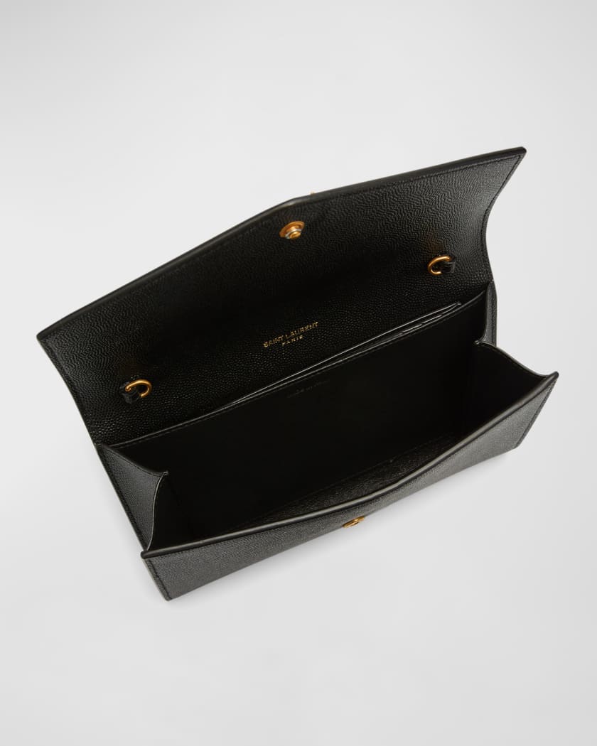 Uptown YSL Wallet on Chain in Grained Leather