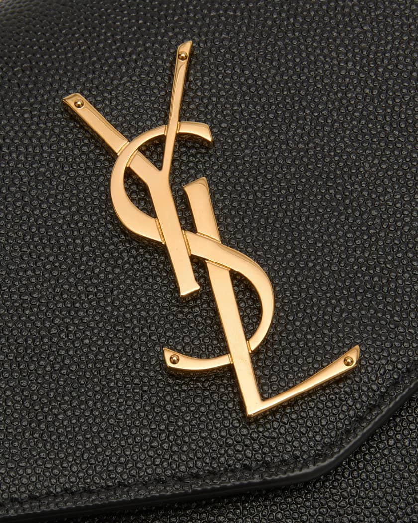 UPTOWN business-card case in grain de poudre embossed leather, Saint  Laurent