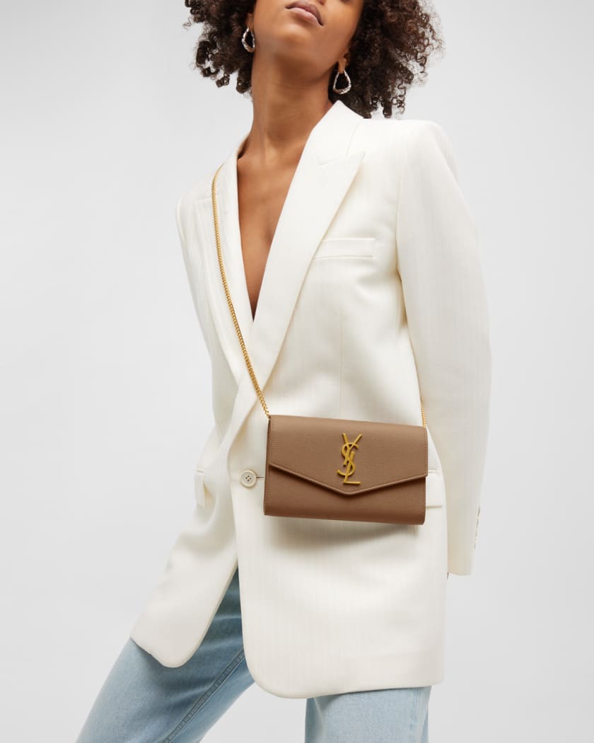 Uptown chain wallet in grain de poudre sales