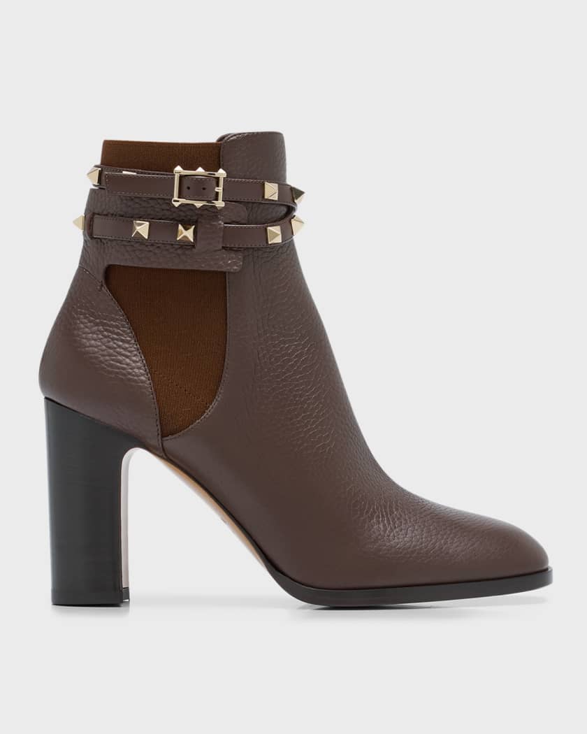 Valentino Garavani Rockstud Buckle-Wrap Ankle Booties Neiman Marcus