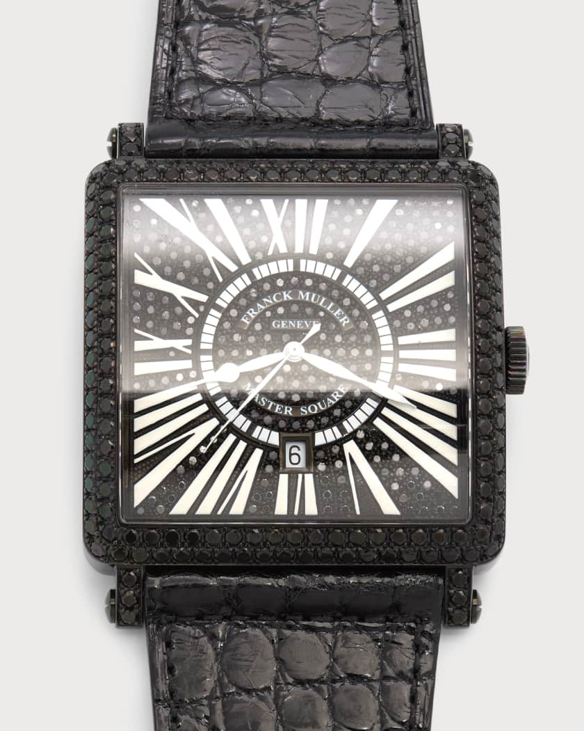Men s King Master Square Watch with Black Diamonds
