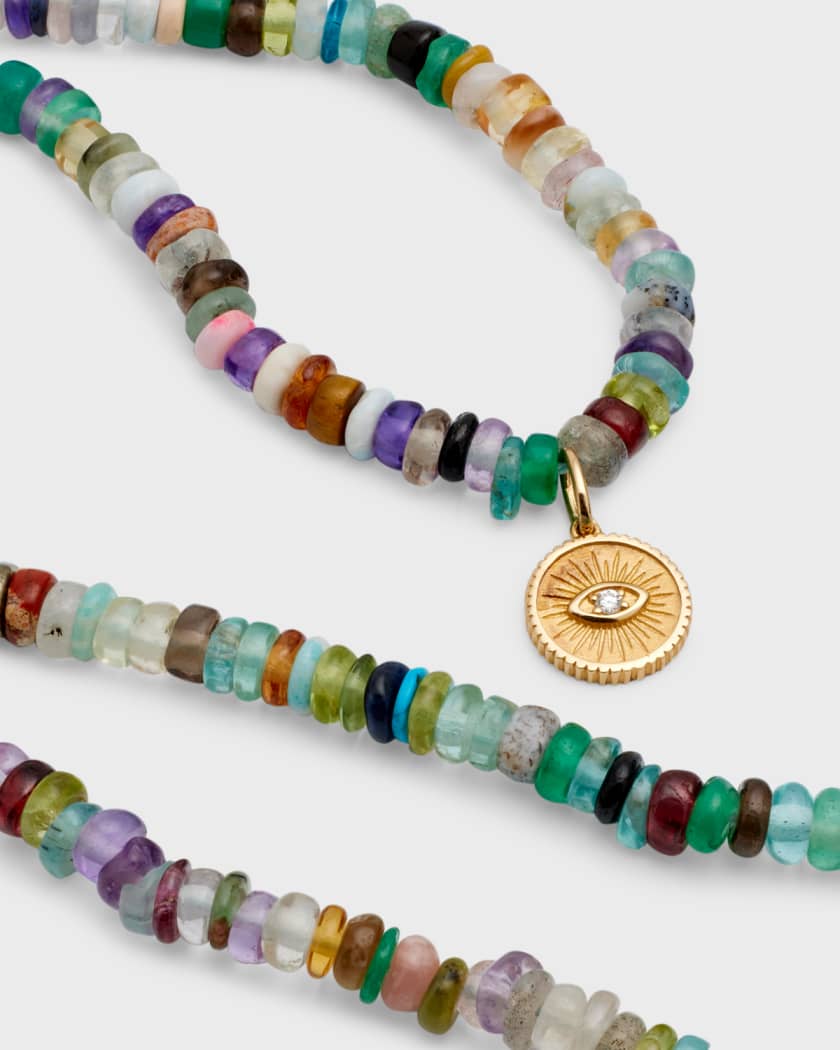 Sydney Evan 14K Gold Rainbow Zircon Necklace