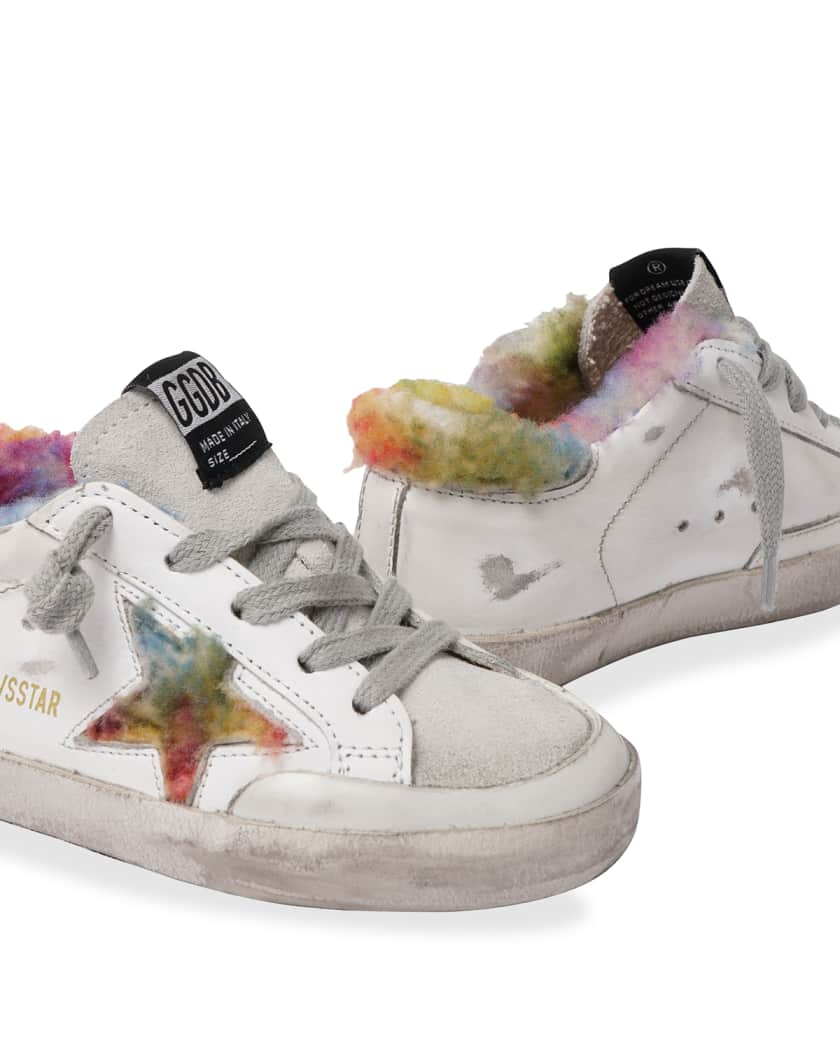 Superstar Leather Sneakers w Rainbow Shearling Trim Toddler Kids