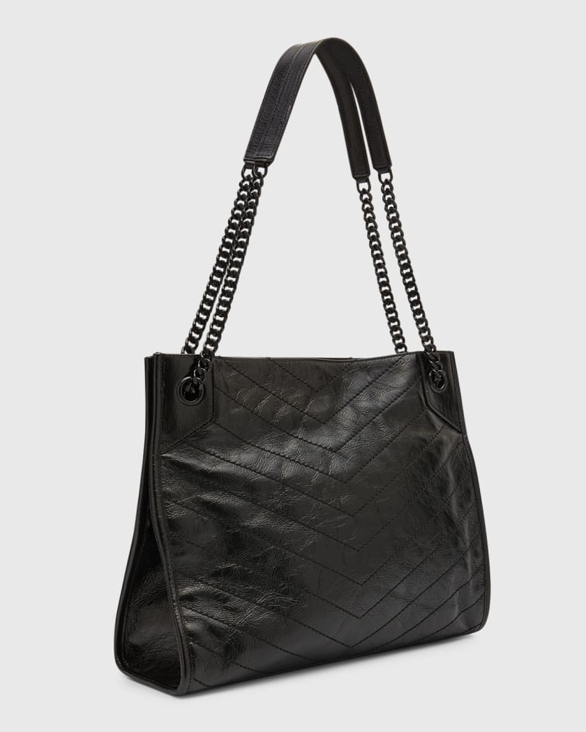 Niki medium crinkled-leather shoulder bag | Saint Laurent