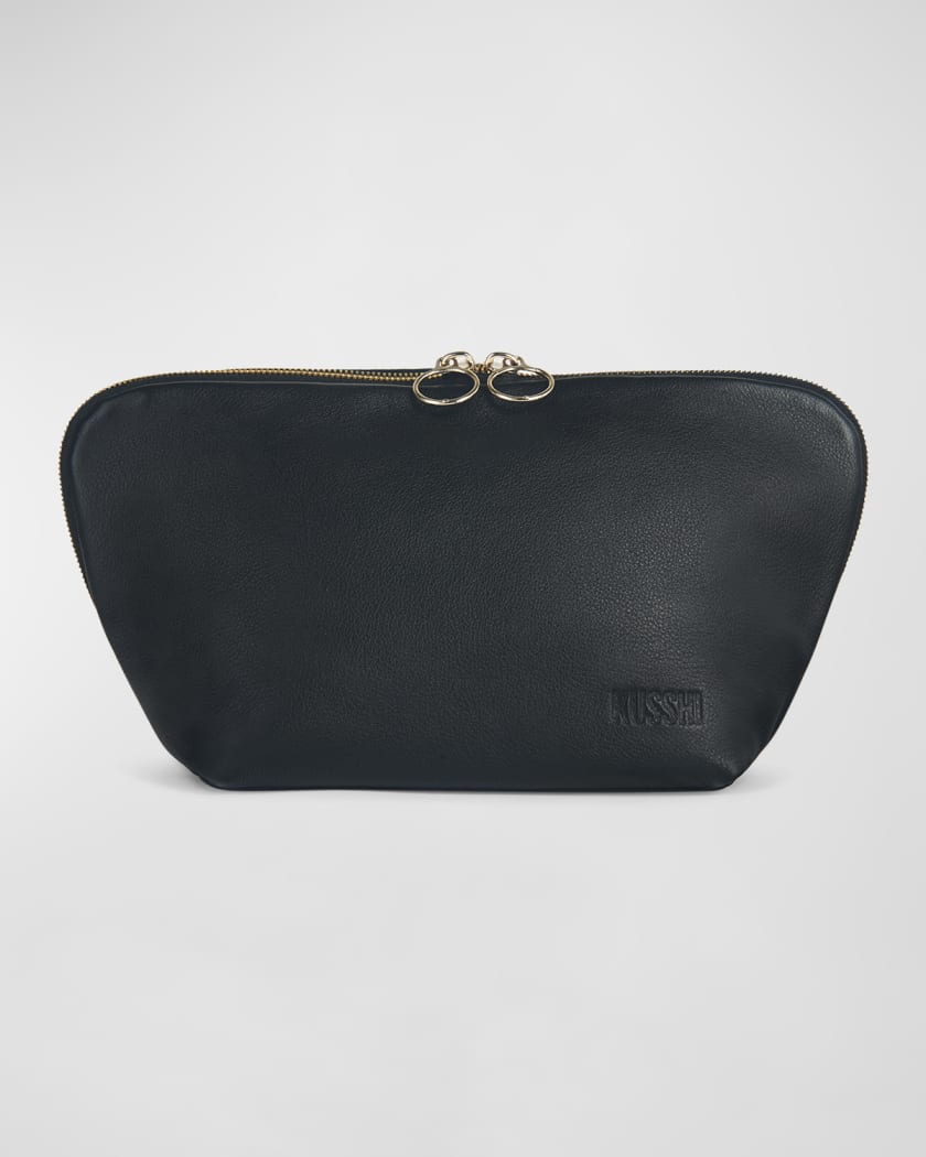 KUSSHI Signature Leather Makeup Bag Neiman Marcus