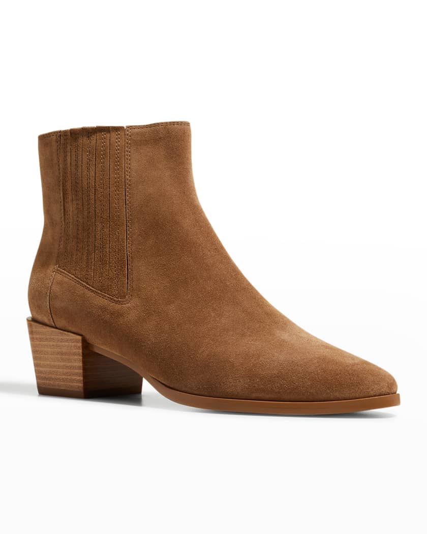 Rover Pleated Suede High Ankle Boots