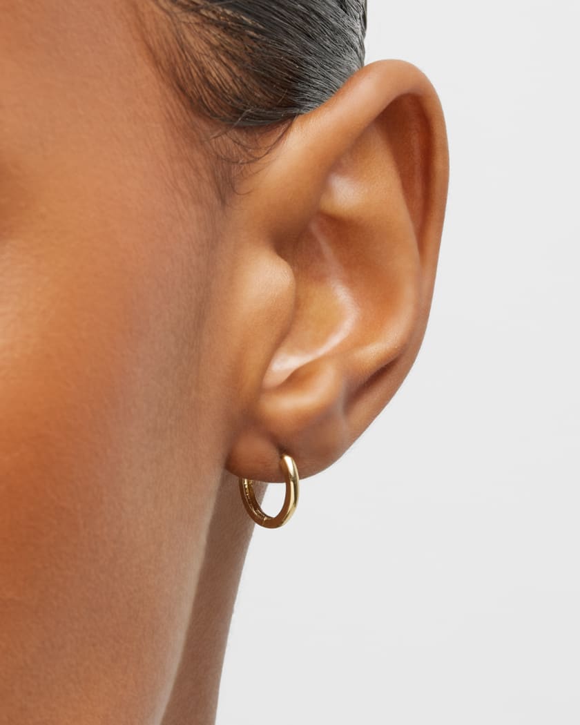 14k Gold Medium Thick Hoop Earrings - Zoe Lev Jewelry