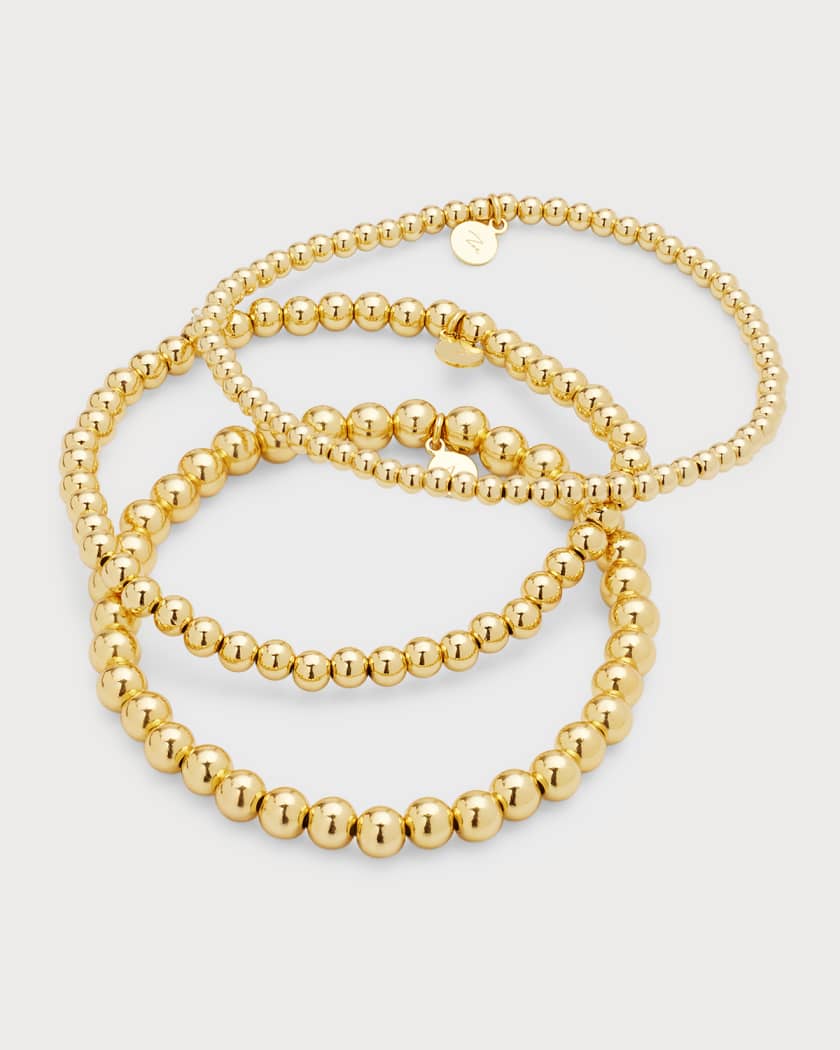 Gold-Fill Bead Bracelet Stack, Set of 3