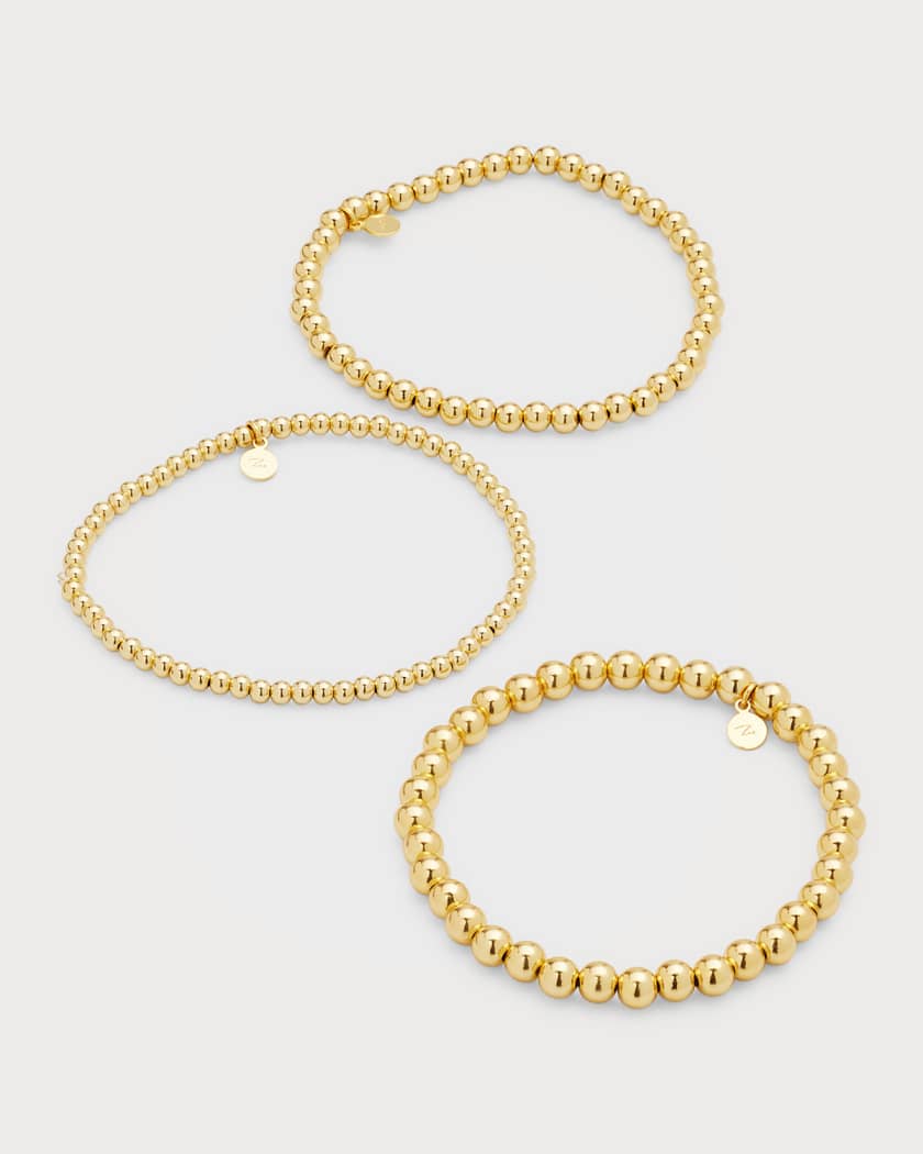 Zoe Lev Jewelry Gold-Fill Bead Bracelet Stack, Set of 3 | Neiman