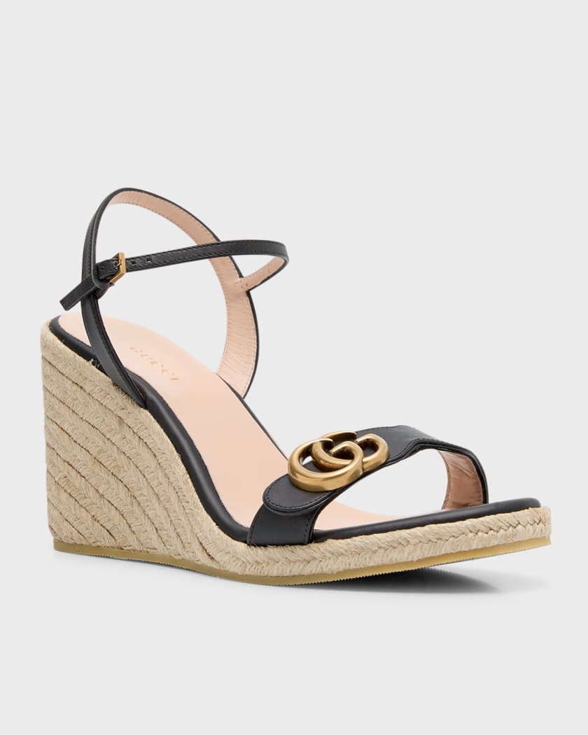 Gucci Aitana GG Wedge Espadrilles Sandals