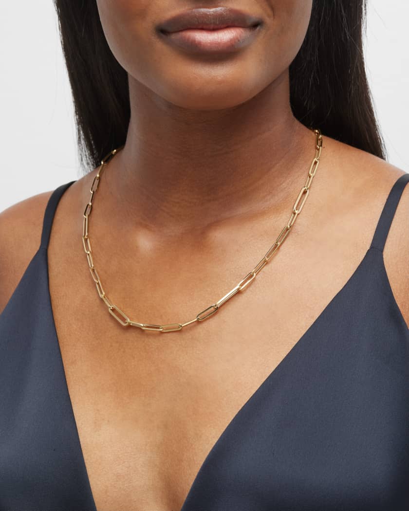 14K Italian Gold Paperclip Chain Necklace