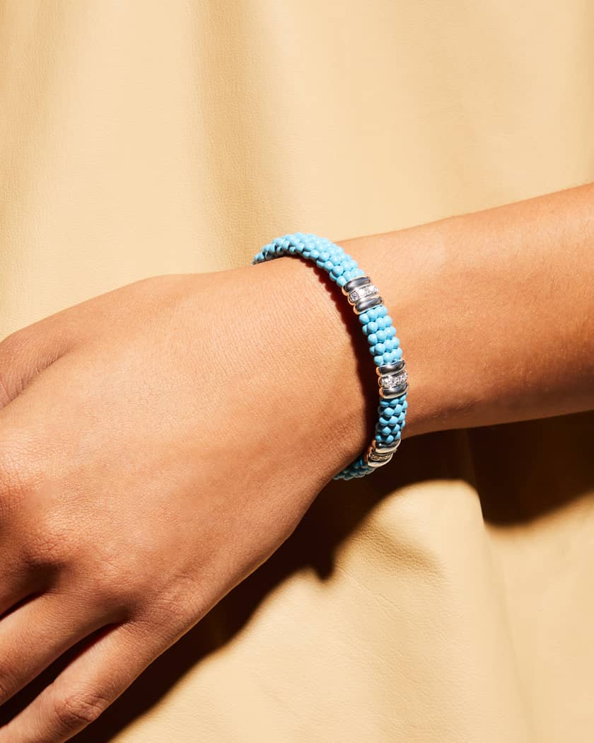 Lagos caviar bracelet with diamonds hotsell