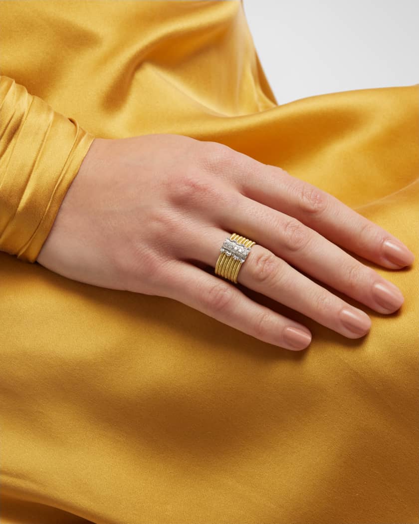 een beetje Stun Fokken Buccellati Hawaii Yellow and White Gold Ring with 5 Diamonds, Size 6 |  Neiman Marcus