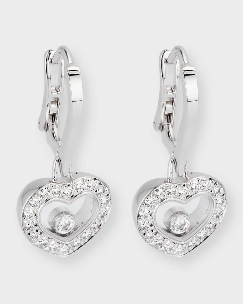 Chopard Happy Diamonds 18K White Gold Drop Diamond Earrings