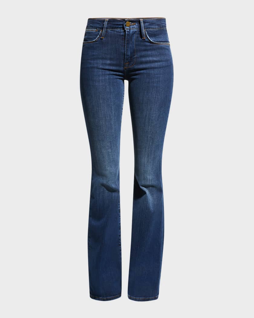 Le Easy Flare Raw Fray flared jeans in blue - Frame