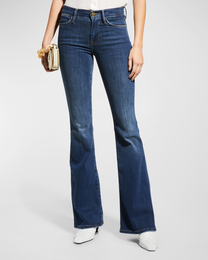 Shop Frame Le High High-Rise Stretch Flare Jeans