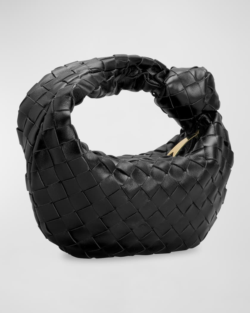Bottega Veneta - The Jodie Black Woven Leather Large Knot Hobo