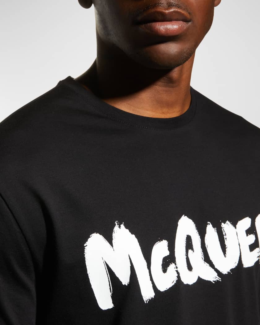 Alexander McQueen Men's Graffiti-Logo T-Shirt | Neiman Marcus