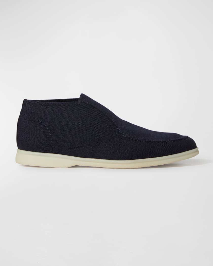 Loro Piana Men's Open Walk Stretch Knit Slip-On Shoes | Neiman