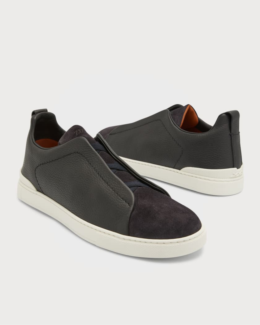 ZEGNA Brown Triple Stitch Sneakers