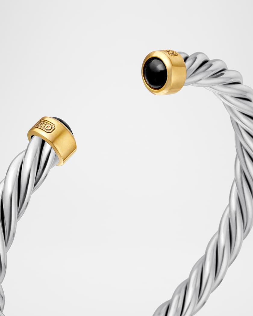 Men's Cable Cuff Bracelet in Silver, 6mm