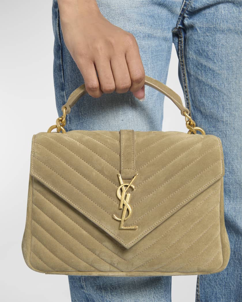 Saint Laurent College Medium Flap YSL Shoulder Bag in Quilted