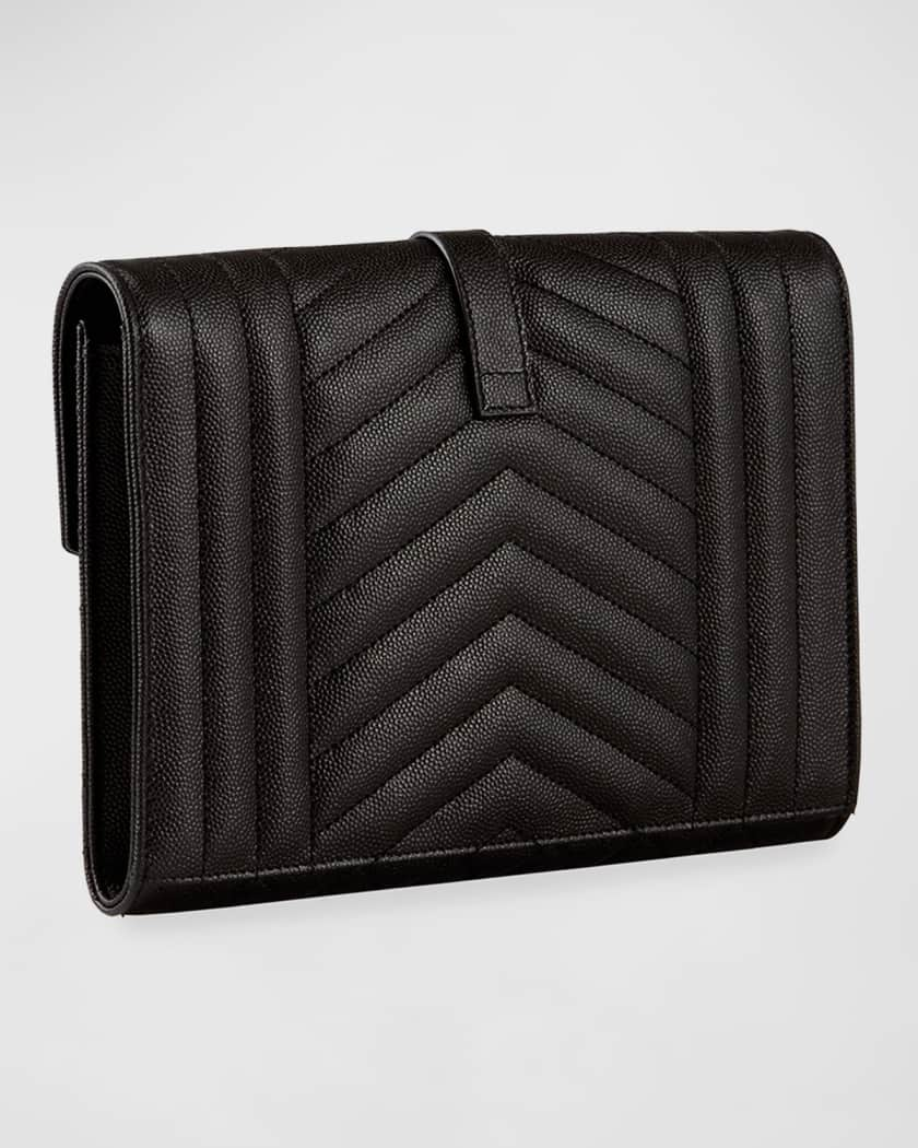 Monogram Quilted Leather Wallet Clutch