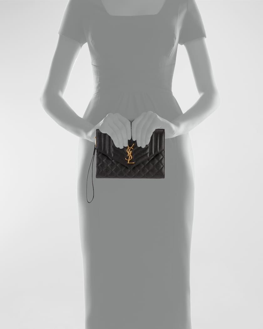 Ysl monogram envelope outlet clutch bag