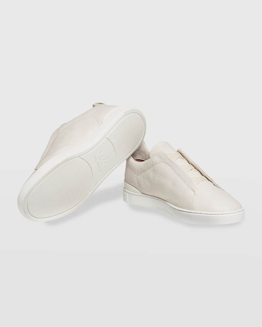 Men's Triple Stitch Deerskin Leather Sneakers