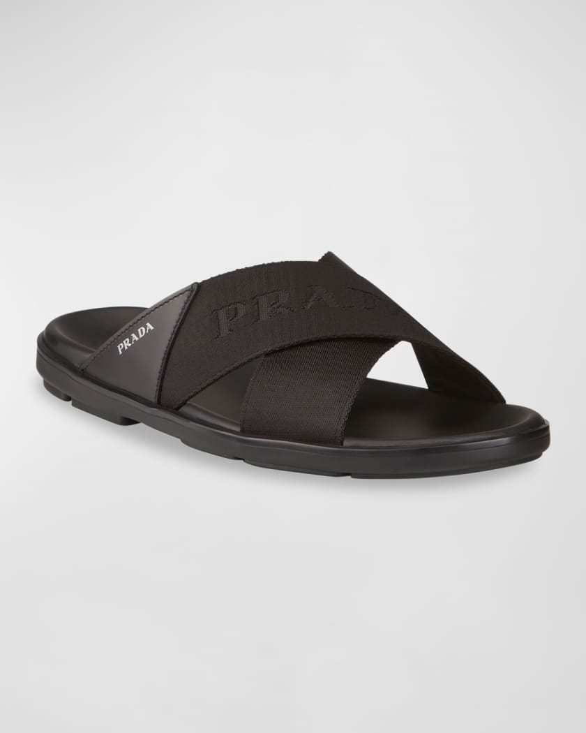Prada logo flip flop discount