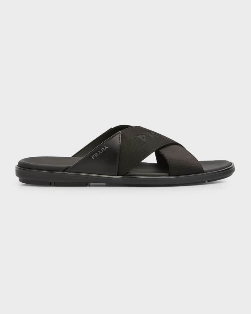 Gucci Black Leather Cross Strap Sandals Mens Size 8.5 - beyond exchange