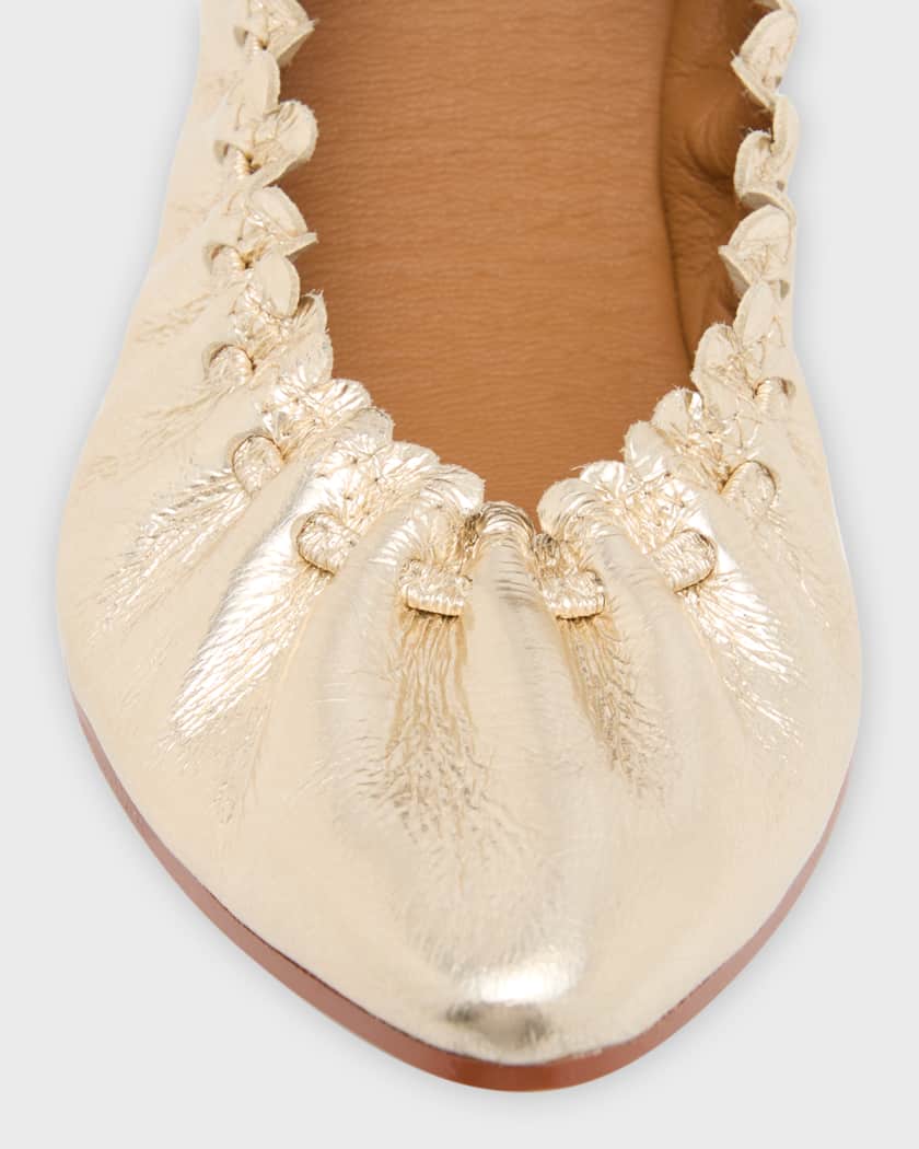 See by Chloe Jane Metallic Scalloped Ballet Fats Neiman Marcus
