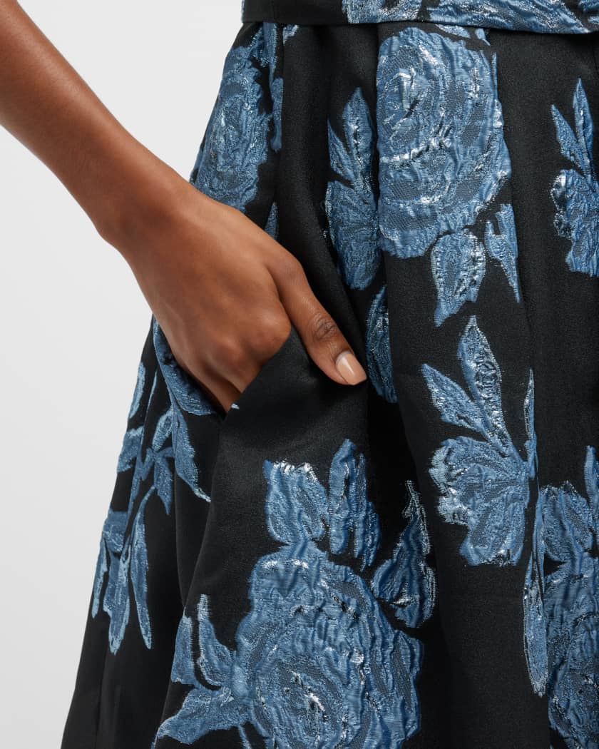Metallic Jacquard Belted Shirtdress