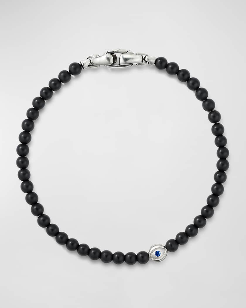 4mm Men's Spiritual Bead Evil Eye Bracelet