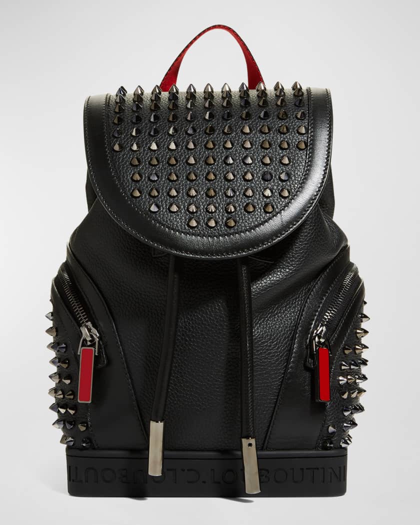 Black Explorafunk spikes leather cross-body bag, Christian Louboutin