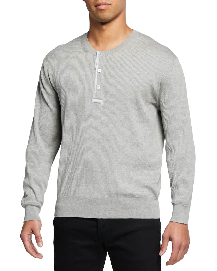 Tom Ford Men S Long Sleeve Henley T Shirt Neiman Marcus