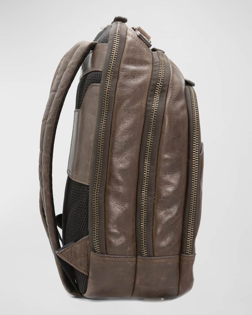 Leather frye logan backpack hot sale