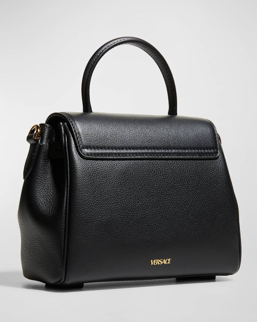 La Medusa Mini Leather Tote in Black - Versace