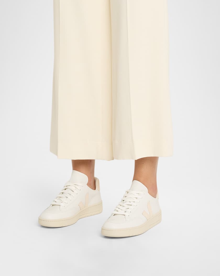 V12 Mixed Leather Court Sneakers