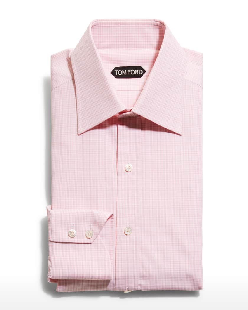 TOM FORD Men's Check Day Shirt, Pink | Neiman Marcus