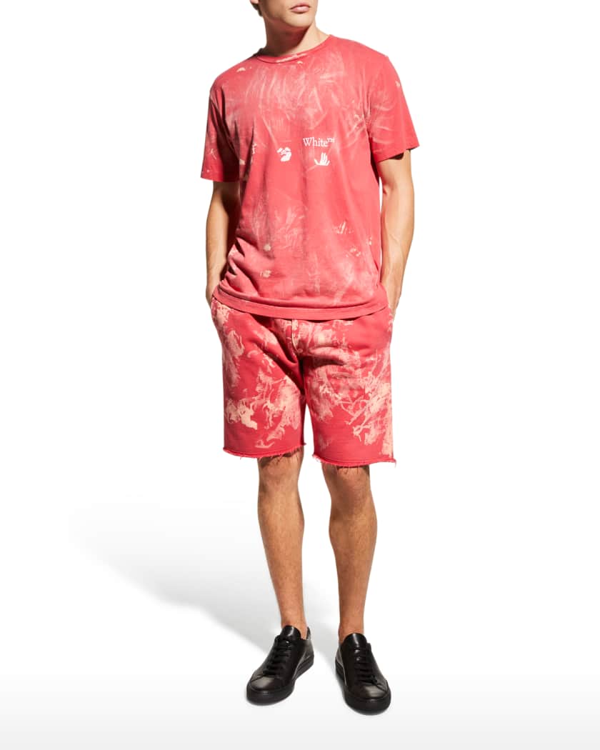 Off White Men S Vintage Bleach Sweat Shorts Neiman Marcus