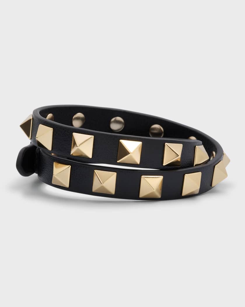 Keep It Double Leather Black Monogram With Silver Bracelet
