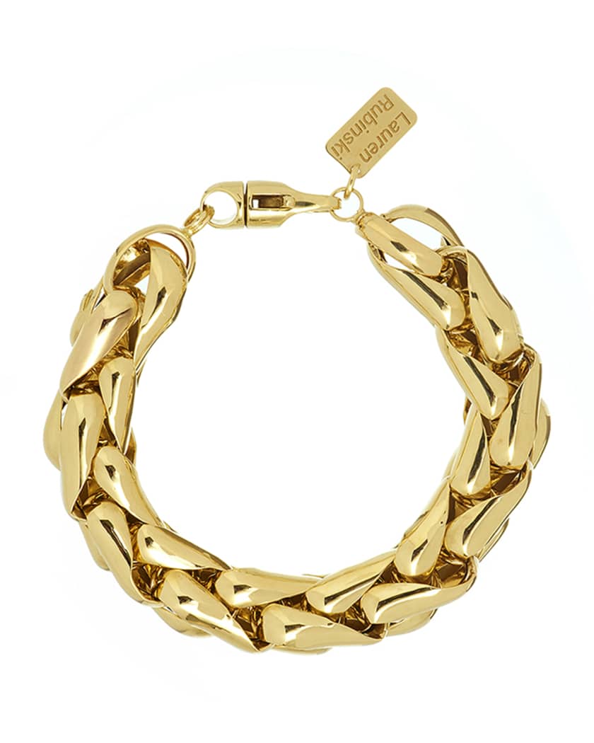 LAUREN RUBINSKI 14-karat yellow and white gold bracelet
