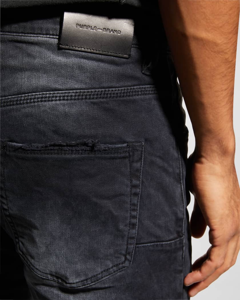 Men s Dropped Fit Distressed Resin Jeans