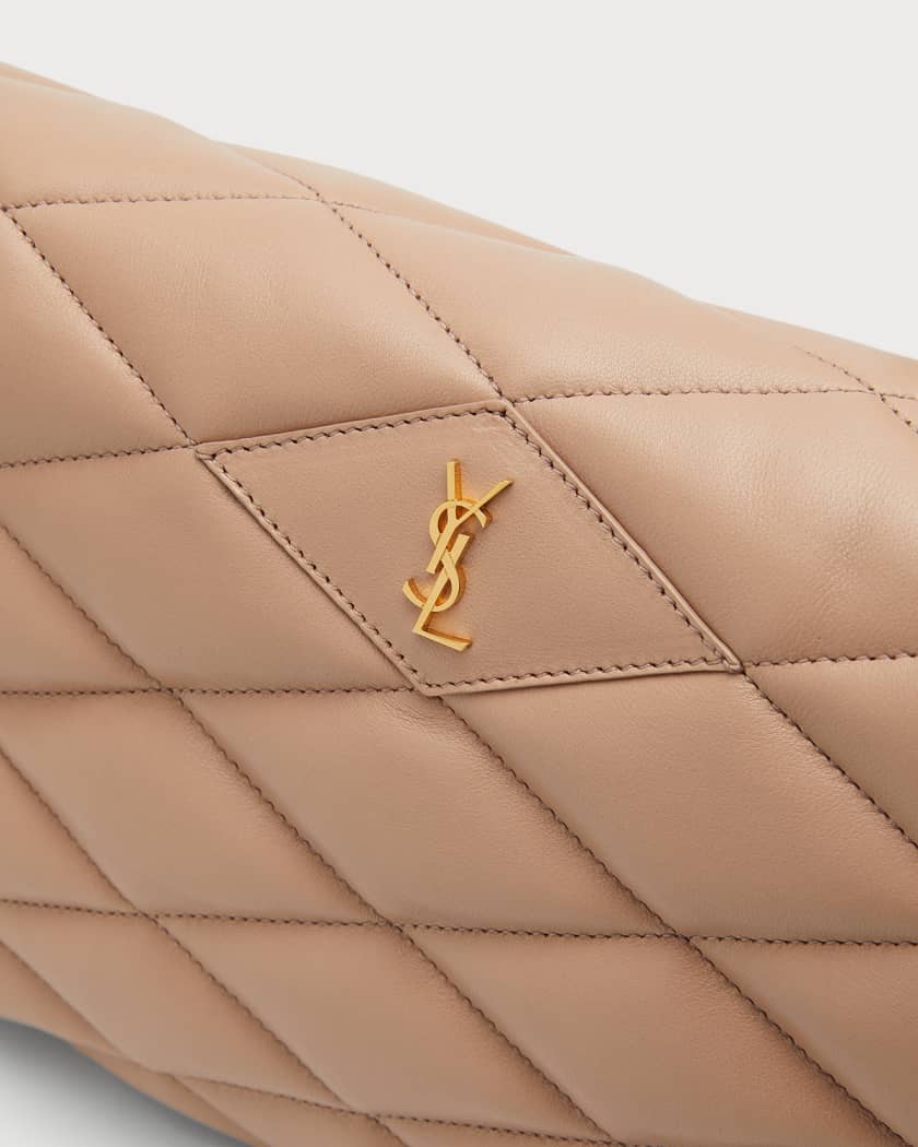 Sade Puffy Large YSL Clutch Bag in Quilted Smooth Leather