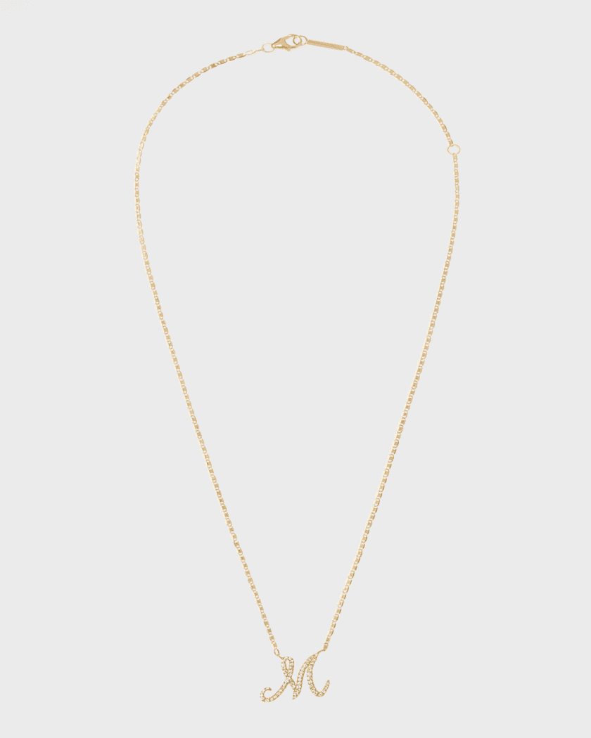 Small Flawless Malibu Diamond Initial Necklace, A-Z
