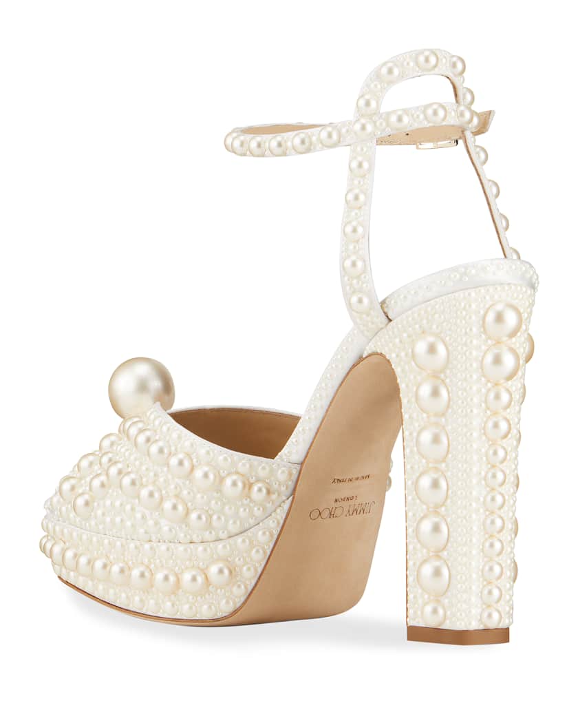 Sacaria 120mm Pearly-Stud Platform Sandals